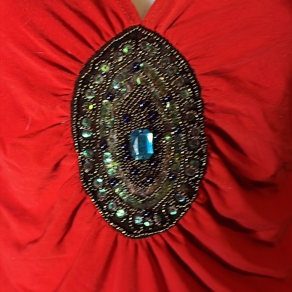 UNO Core Women’s Red Blouse Size S – Sleeveless Casual Dressy Summer Top - Picture 2 of 4